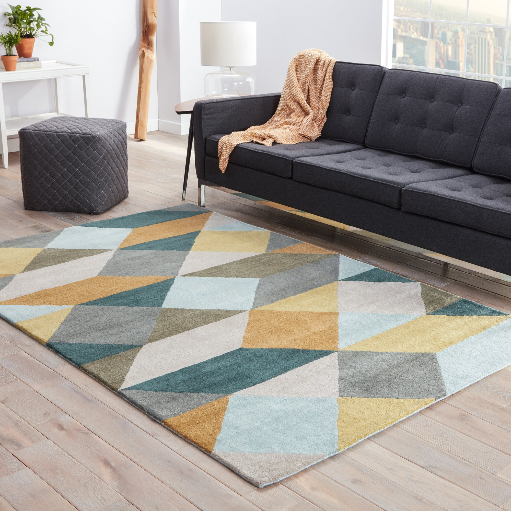 Benson Gray/Yellow Geometric Area Rug & Reviews AllModern